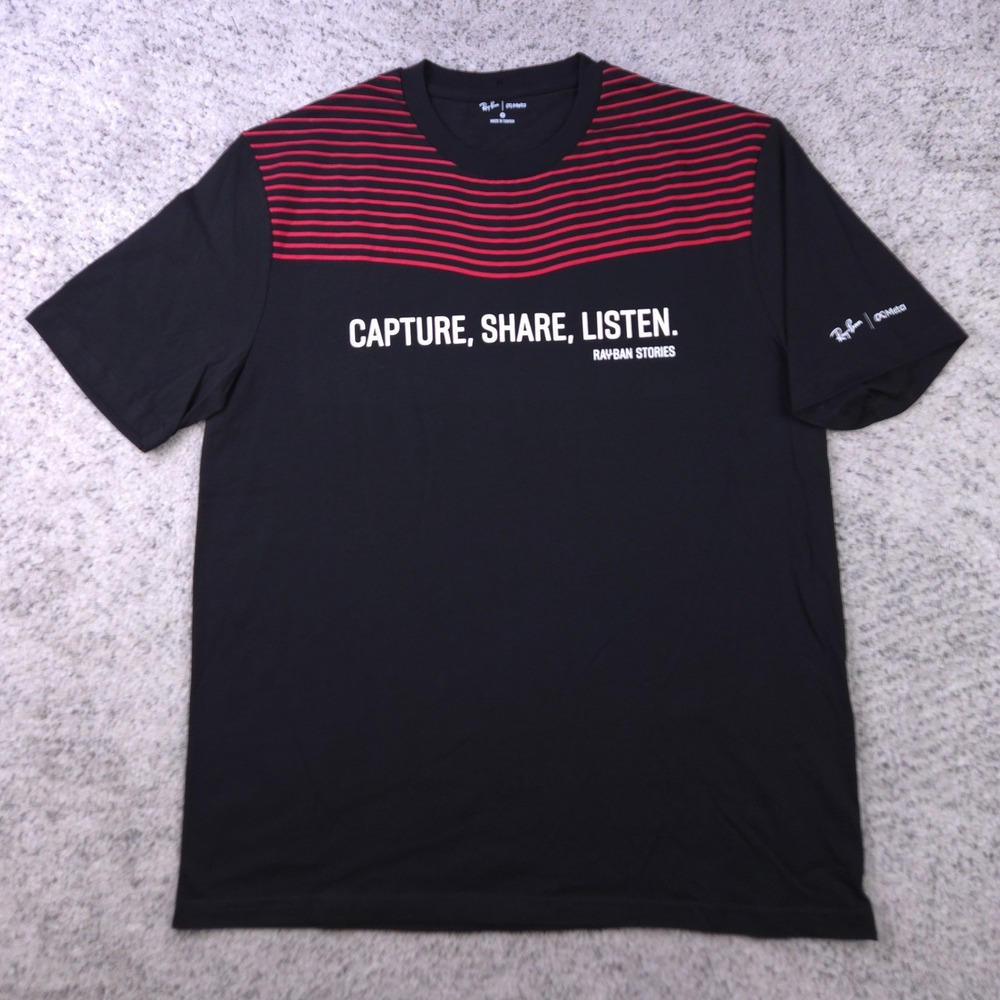 Meta Ray Ban T-Shirt Mens Medium Stories Short Sleeve Graphic Tee Employee EUC